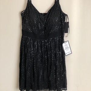 Sparkly black formal mini dress
